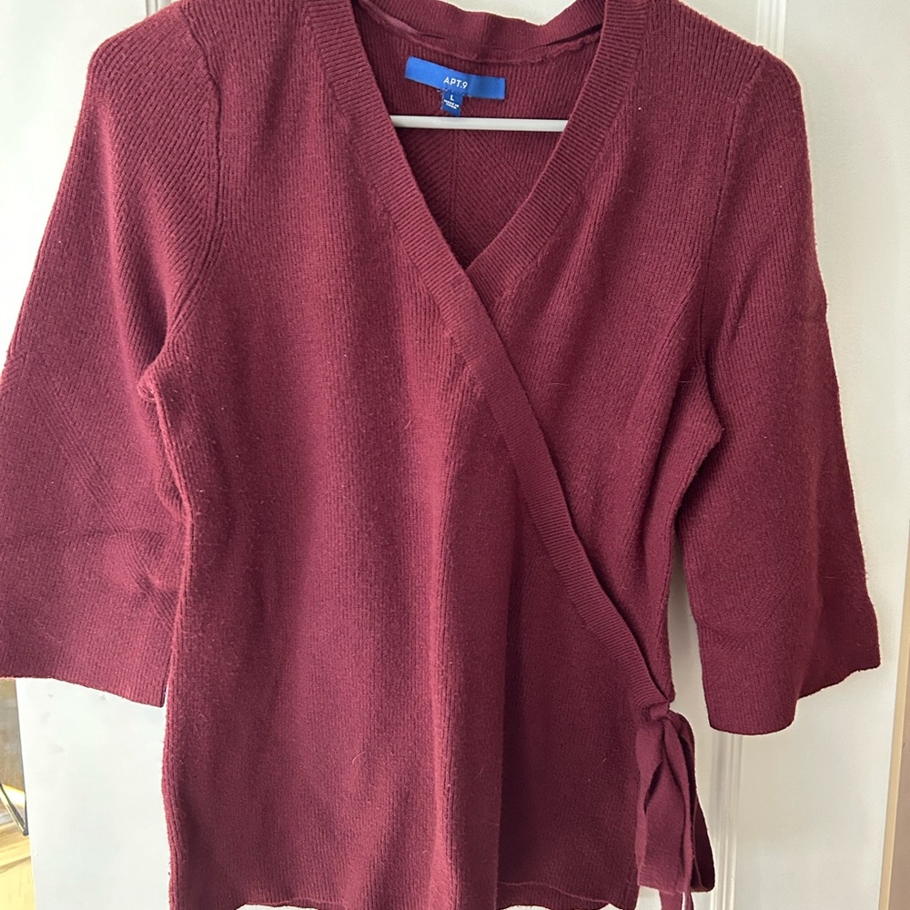 Apt. 9 Burgundy V-Neck Sweater